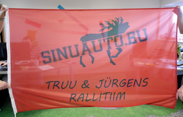 Mainoslippu Truu ja Jürgens rallitiim Mainoslippu Truu ja Jürgens rallitiim