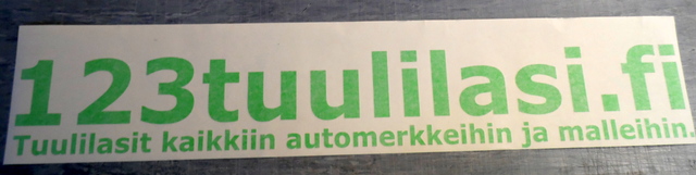 Leikattu tarra siirtokalvolla 123 Tuulilasi Leikattu tarra siirtokalvolla 123 Tuulilasi