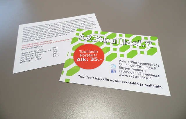 Tuulilasi flyerit Tuulilasi flyerit