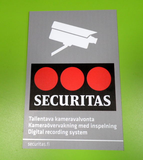 Securitas varoituskyltti Securitas varoituskyltti