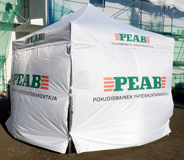 3x3 Pop up teltta logolla Peab 3x3 Pop up teltta logolla Peab