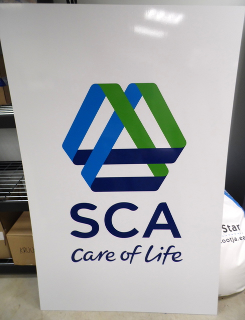 PVC kyltti tarralla SCA PVC kyltti tarralla SCA