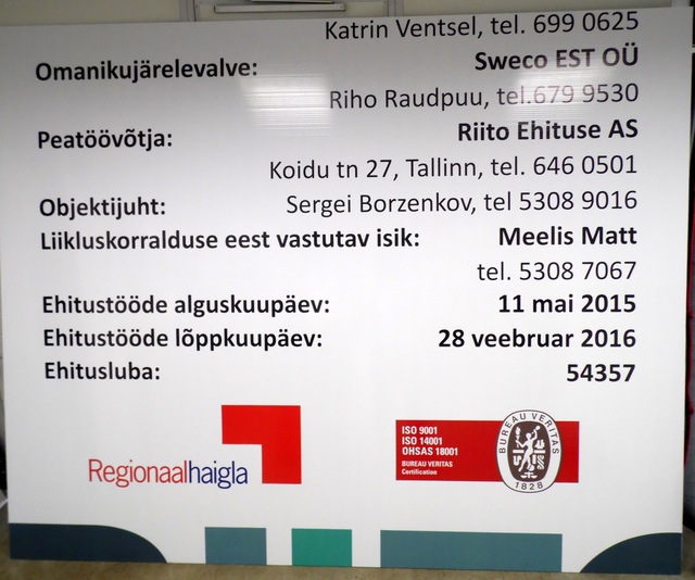 Rakennuskyltti Bip levystä Riito Ehitus Rakennuskyltti Bip levystä Riito Ehitus